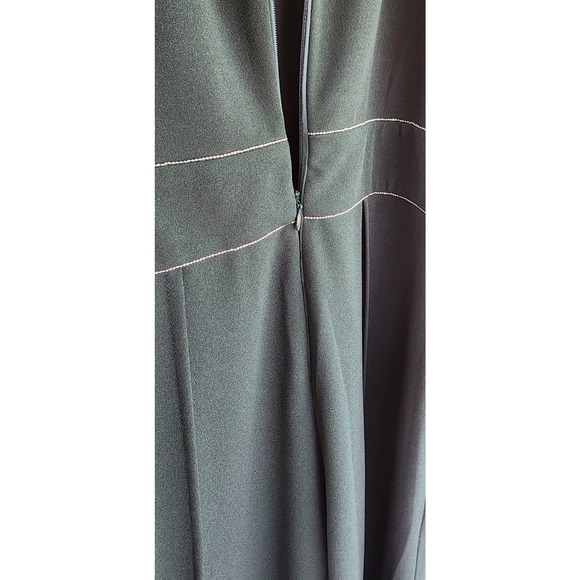 NWOT NEW Badgley Mischka Platinum Emerald Green Wide Leg Jumpsuit Size 4 - Picture 10 of 16